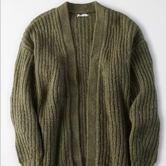 American Eagle Olive Green Cardigan 